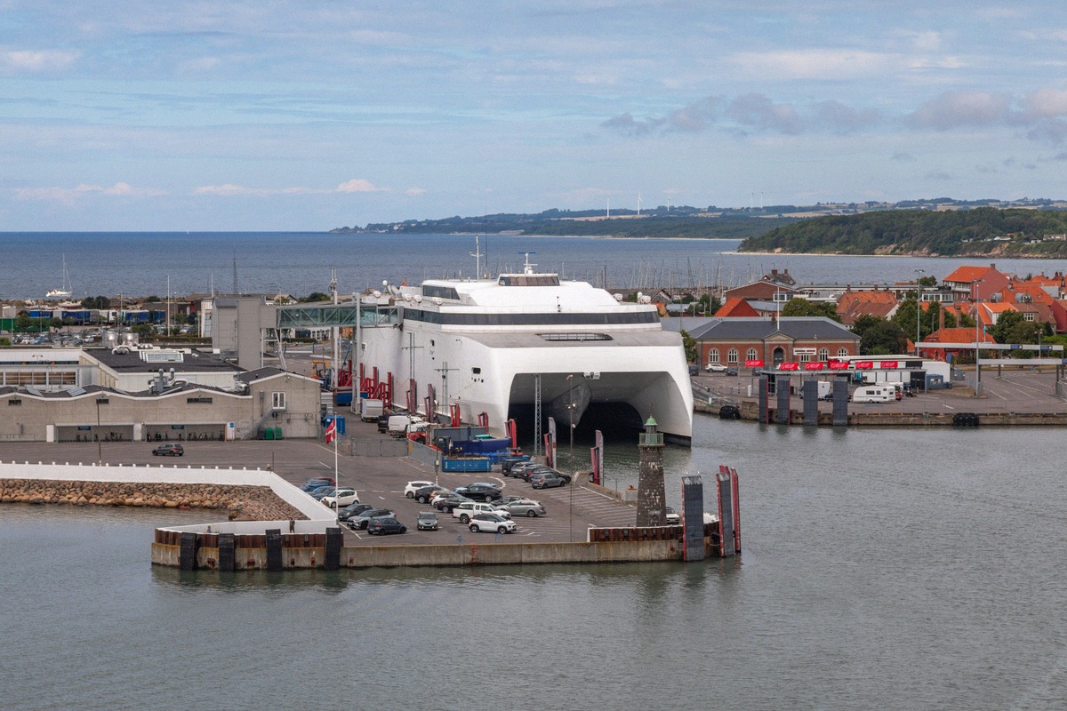 Bornholmslinjen car ferry at the terminal in Rønne, Bornholm
